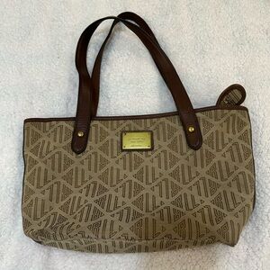 Ralph Lauren tan monogram vintage purse